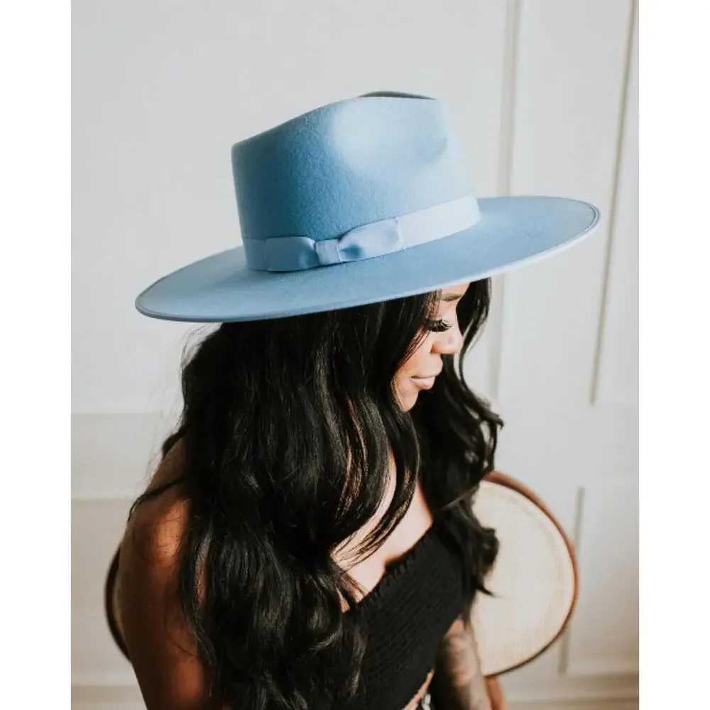 Lack Of Color Powder Blue Wide Brim Fedora